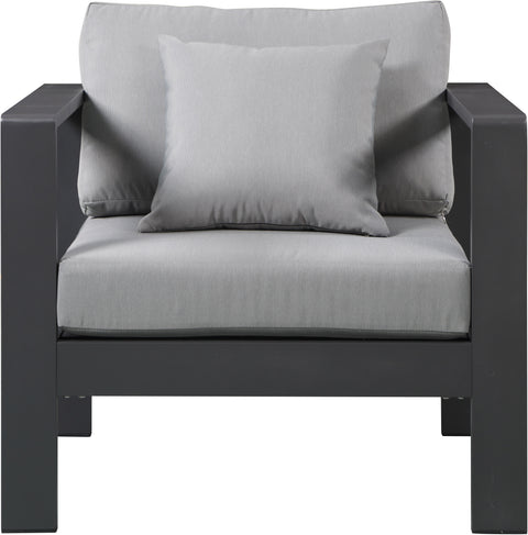Alyssa Grey Water Resistant Fabric Outdoor Patio Aluminum Arm Chair Chair