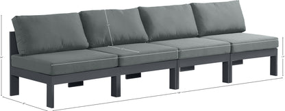 Alyssa Grey Water Resistant Fabric Outdoor Patio Modular Sofa S120B