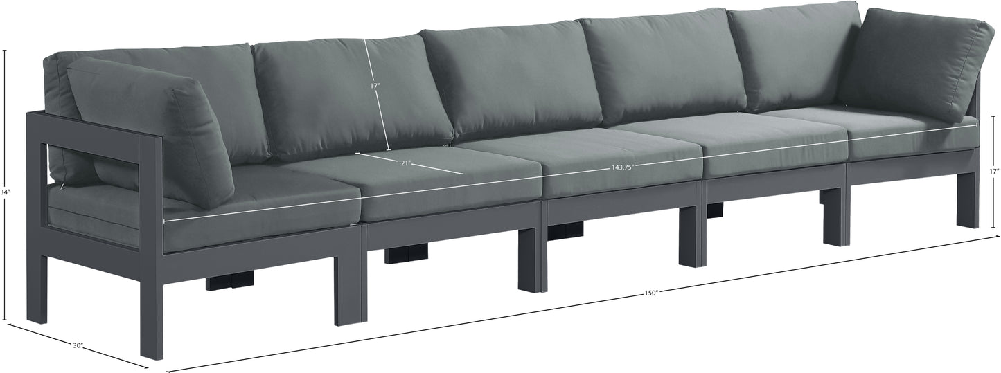 alyssa grey water resistant fabric outdoor patio modular sofa s150a