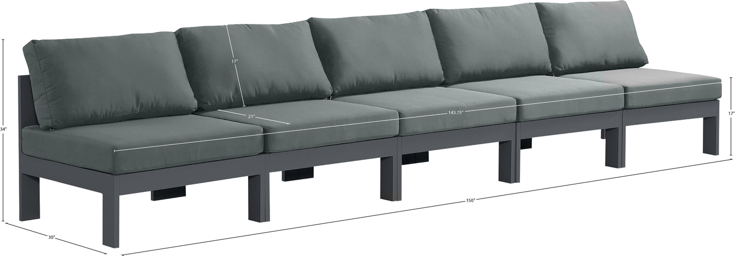 alyssa grey water resistant fabric outdoor patio modular sofa s150b