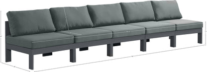 Alyssa Grey Water Resistant Fabric Outdoor Patio Modular Sofa S150B