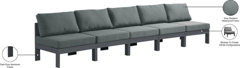 Alyssa Grey Water Resistant Fabric Outdoor Patio Modular Sofa S150B