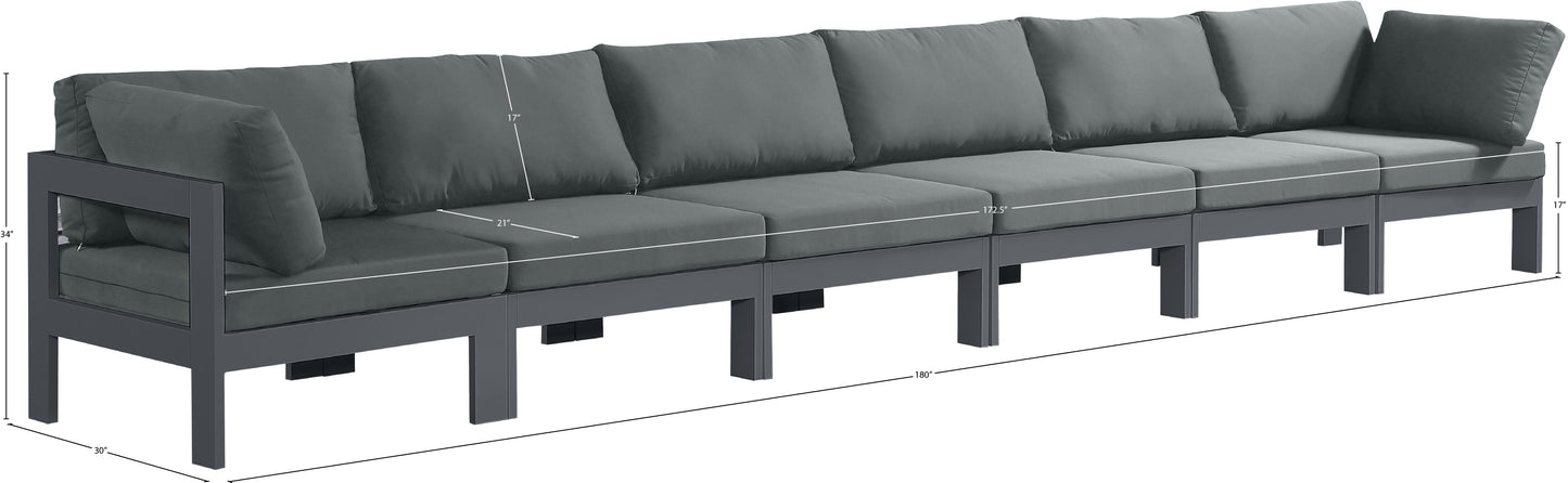 alyssa grey water resistant fabric outdoor patio modular sofa s180a
