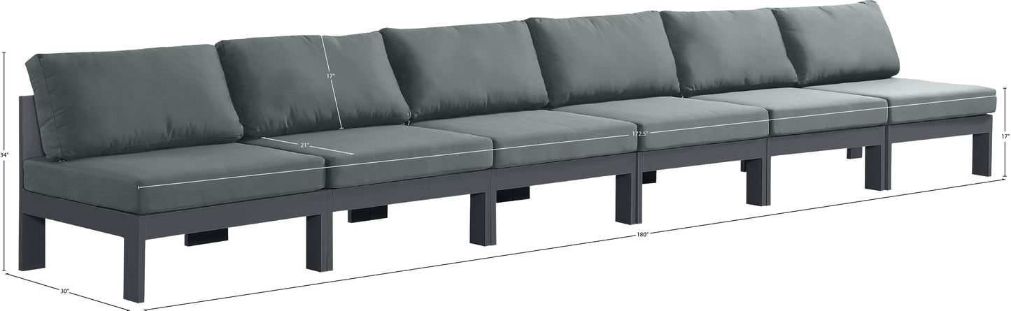 alyssa grey water resistant fabric outdoor patio modular sofa s180b