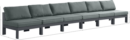 Alyssa Grey Water Resistant Fabric Outdoor Patio Modular Sofa S180B