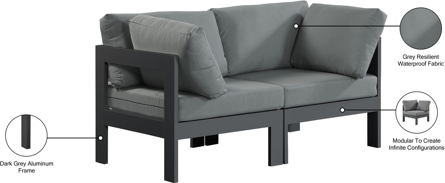 alyssa grey water resistant fabric outdoor patio modular sofa s60a