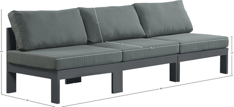 Alyssa Grey Water Resistant Fabric Outdoor Patio Modular Sofa S90B
