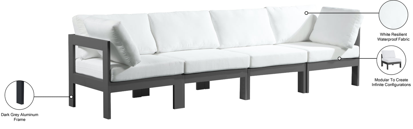 alyssa white water resistant fabric outdoor patio modular sofa s120a