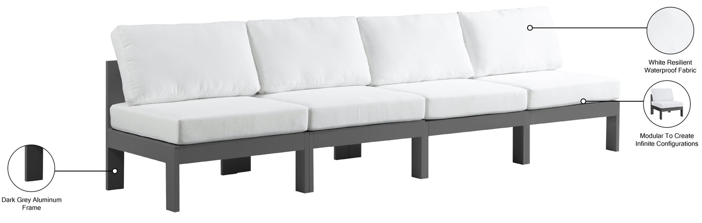 alyssa white water resistant fabric outdoor patio modular sofa s120b