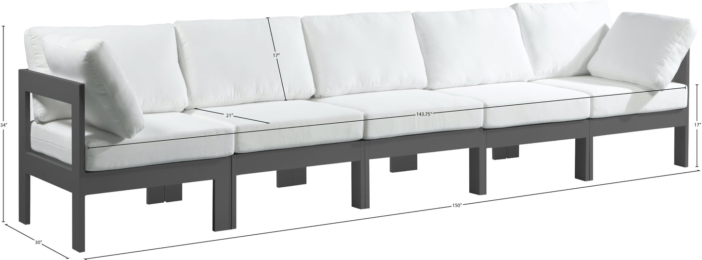 alyssa white water resistant fabric outdoor patio modular sofa s150a