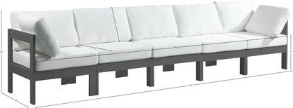 Alyssa White Water Resistant Fabric Outdoor Patio Modular Sofa S150A