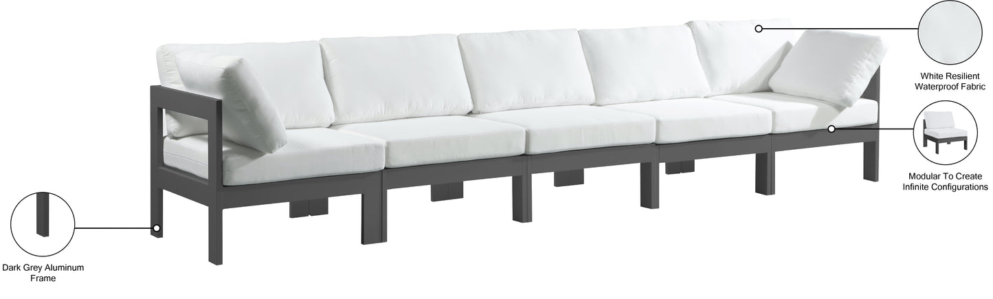 alyssa white water resistant fabric outdoor patio modular sofa s150a