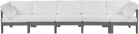 Alyssa White Water Resistant Fabric Outdoor Patio Modular Sofa S150A