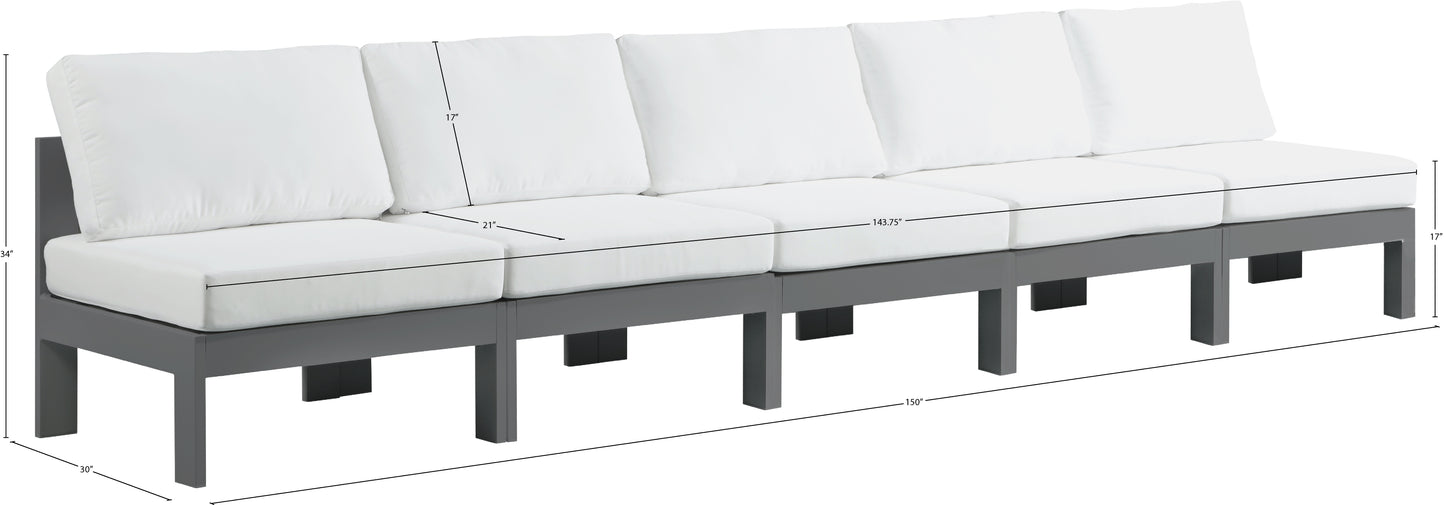 alyssa white water resistant fabric outdoor patio modular sofa s150b