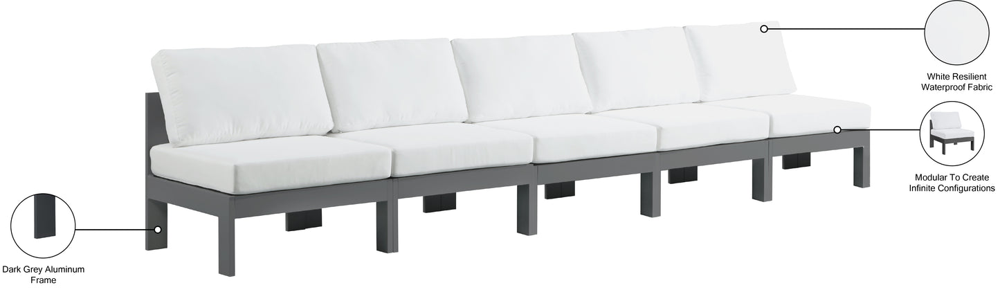 alyssa white water resistant fabric outdoor patio modular sofa s150b