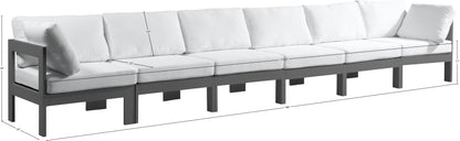 Alyssa White Water Resistant Fabric Outdoor Patio Modular Sofa S180A