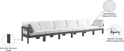 Alyssa White Water Resistant Fabric Outdoor Patio Modular Sofa S180A