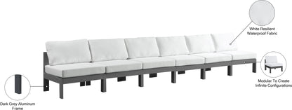 Alyssa White Water Resistant Fabric Outdoor Patio Modular Sofa S180B