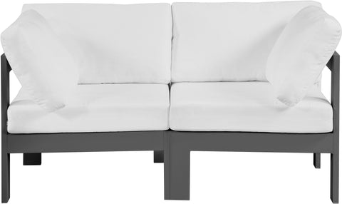 Alyssa White Water Resistant Fabric Outdoor Patio Modular Sofa S60A