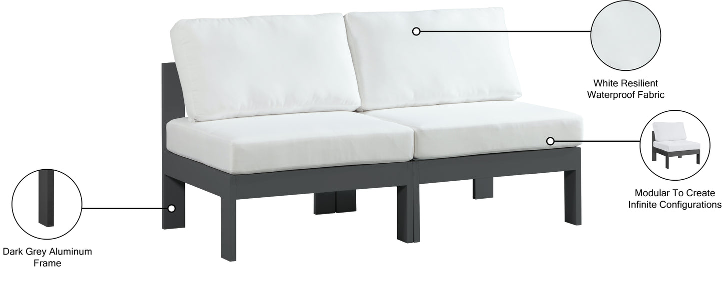 alyssa white water resistant fabric outdoor patio modular sofa s60b