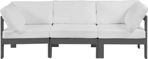 Alyssa White Water Resistant Fabric Outdoor Patio Modular Sofa S90A