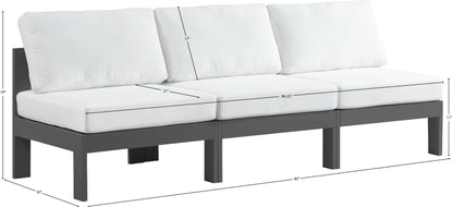 Alyssa White Water Resistant Fabric Outdoor Patio Modular Sofa S90B