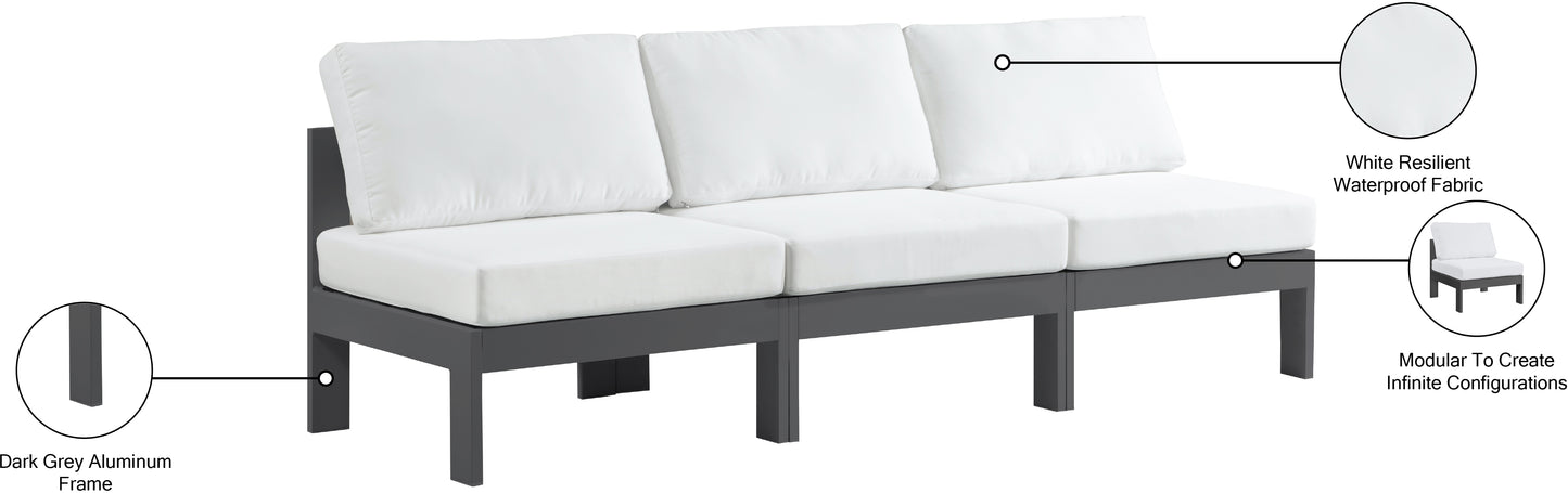 alyssa white water resistant fabric outdoor patio modular sofa s90b