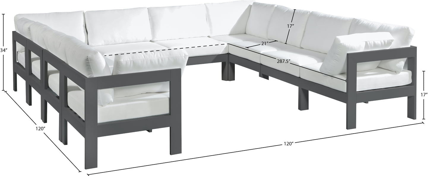 alyssa white water resistant fabric outdoor patio modular sectional sec10b