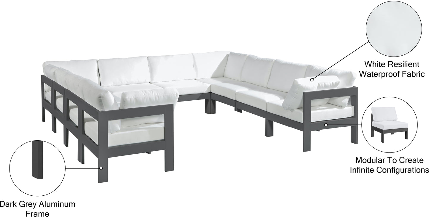 alyssa white water resistant fabric outdoor patio modular sectional sec10b