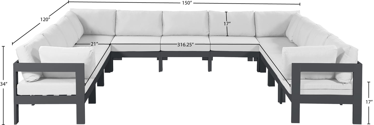 alyssa white water resistant fabric outdoor patio modular sectional sec11a