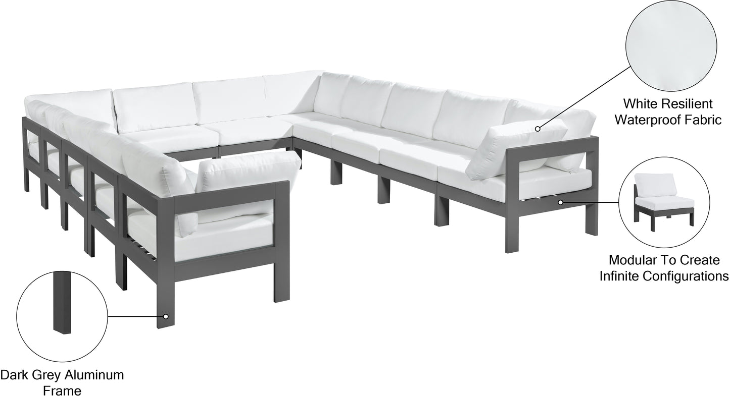 alyssa white water resistant fabric outdoor patio modular sectional sec12a