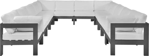 Alyssa White Water Resistant Fabric Outdoor Patio Modular Sectional Sec12A