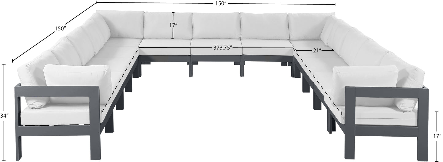 alyssa white water resistant fabric outdoor patio modular sectional sec13a