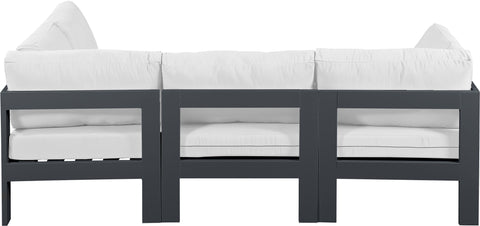Alyssa White Water Resistant Fabric Outdoor Patio Modular Sectional Sec4A