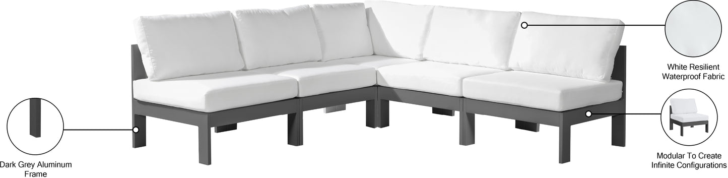 alyssa white water resistant fabric outdoor patio modular sectional sec5a