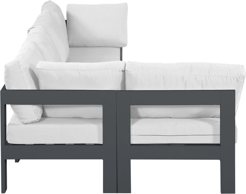 Alyssa White Water Resistant Fabric Outdoor Patio Modular Sectional Sec5C