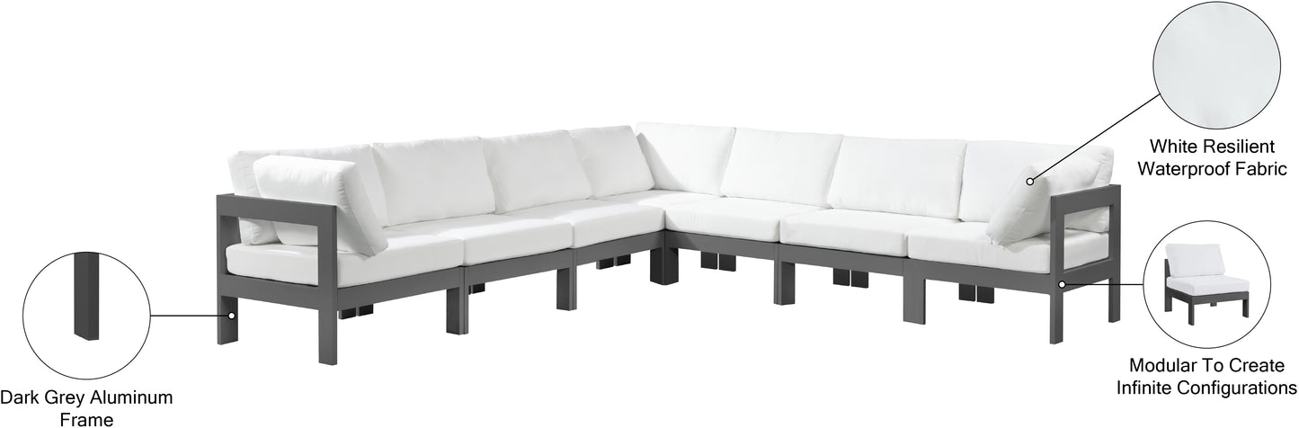 alyssa white water resistant fabric outdoor patio modular sectional sec7b