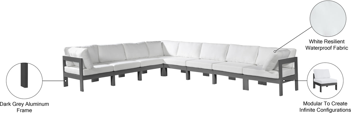 alyssa white water resistant fabric outdoor patio modular sectional sec8a