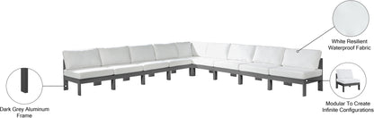 Alyssa White Water Resistant Fabric Outdoor Patio Modular Sectional Sec9A