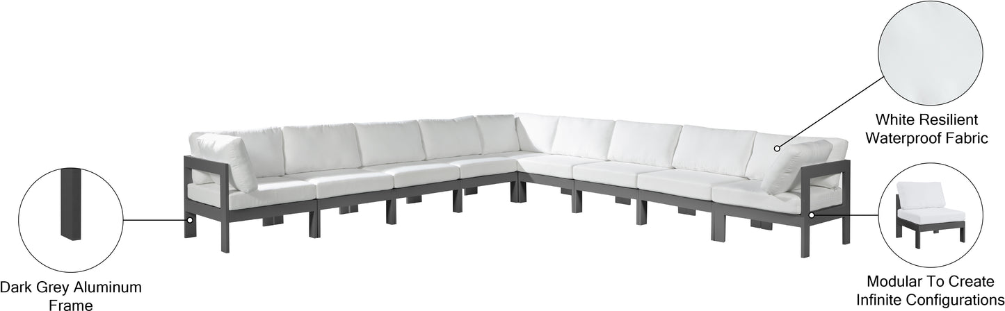 alyssa white water resistant fabric outdoor patio modular sectional sec9b