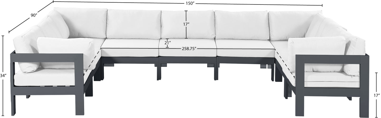 alyssa white water resistant fabric outdoor patio modular sectional sec9c