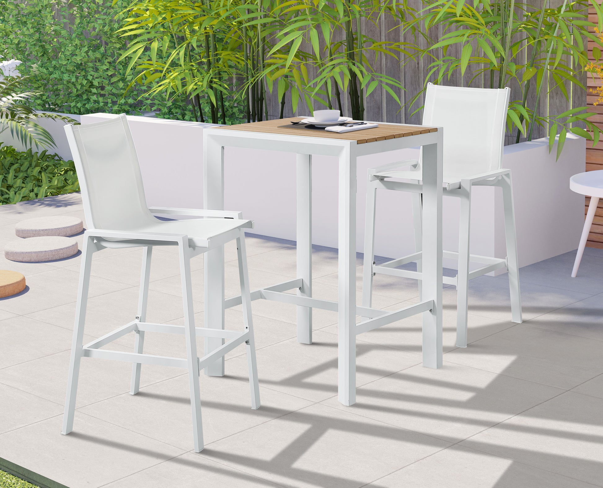 Outdoor Patio Aluminum Square Bar Table