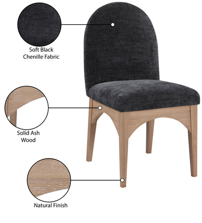 Brielle Black Chenille Fabric Dining Chair SC