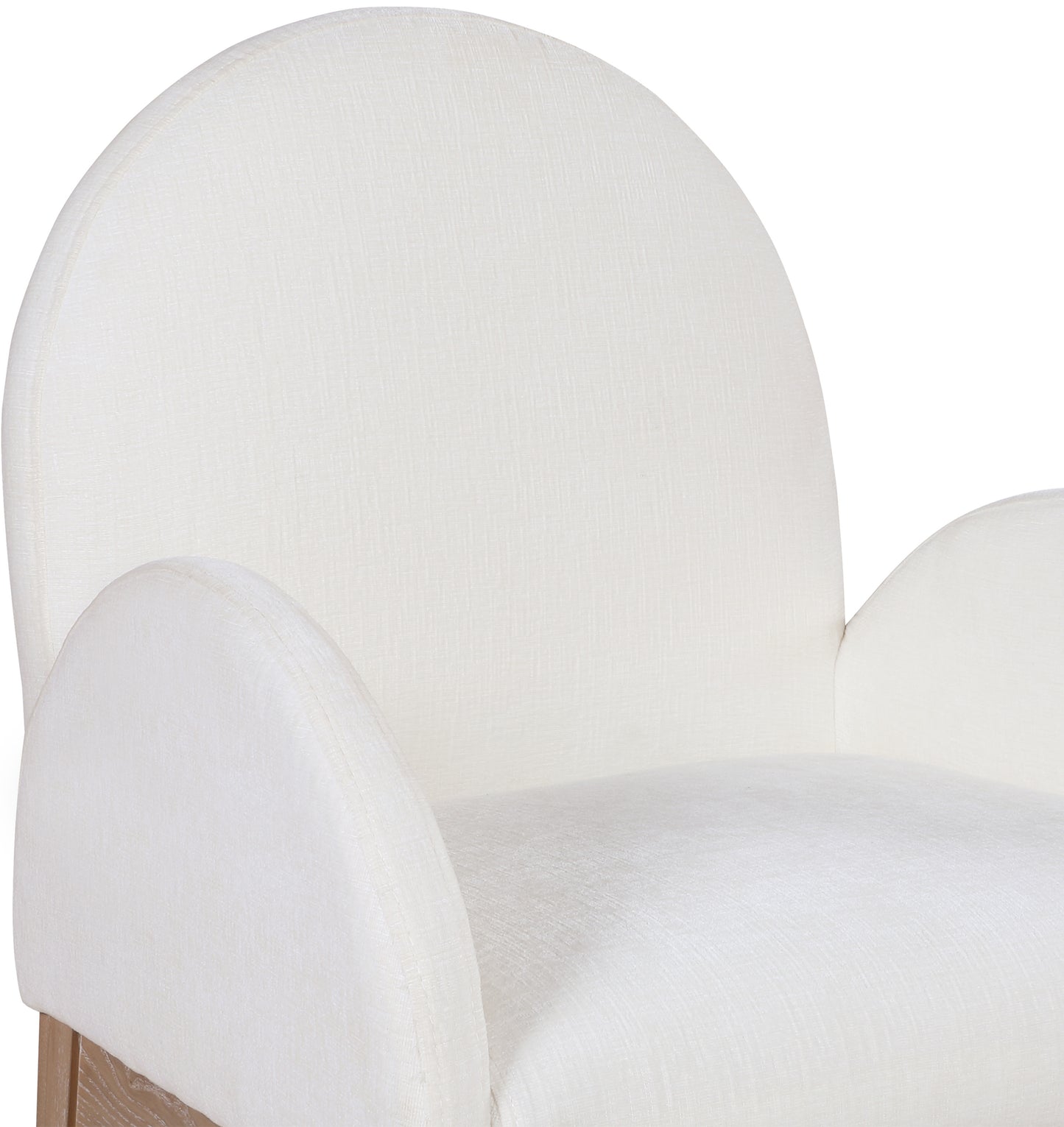 brielle cream chenille fabric dining chair ac