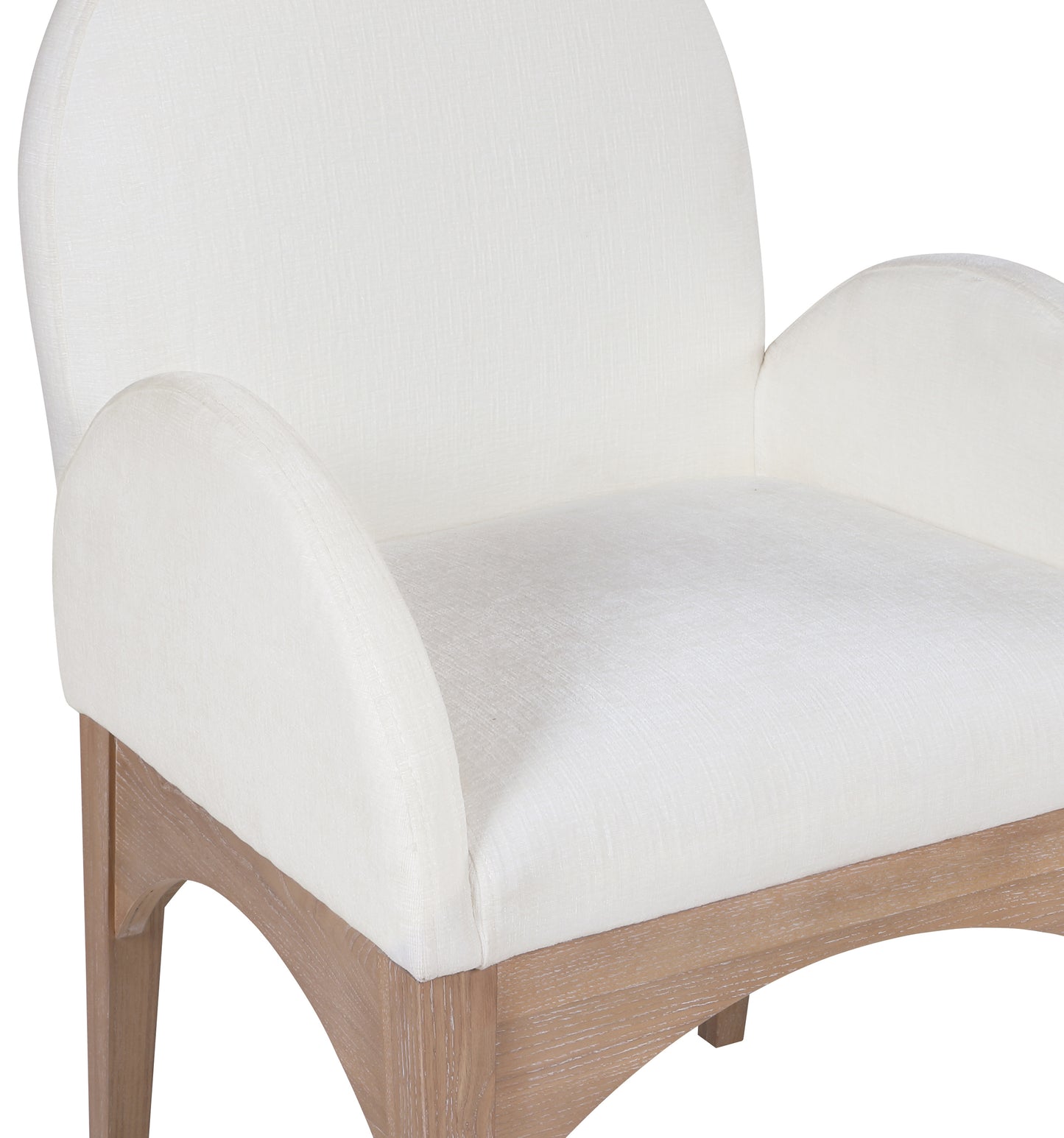 brielle cream chenille fabric dining chair ac