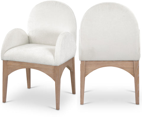 Sage Cream Chenille Fabric Upholstered Dining Arm Chair, 1 Piece