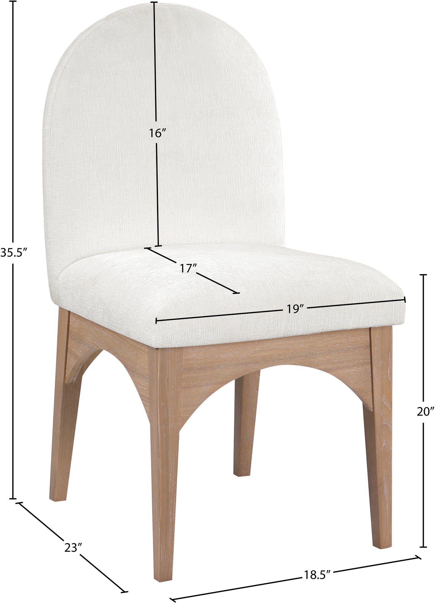 brielle cream chenille fabric dining chair sc