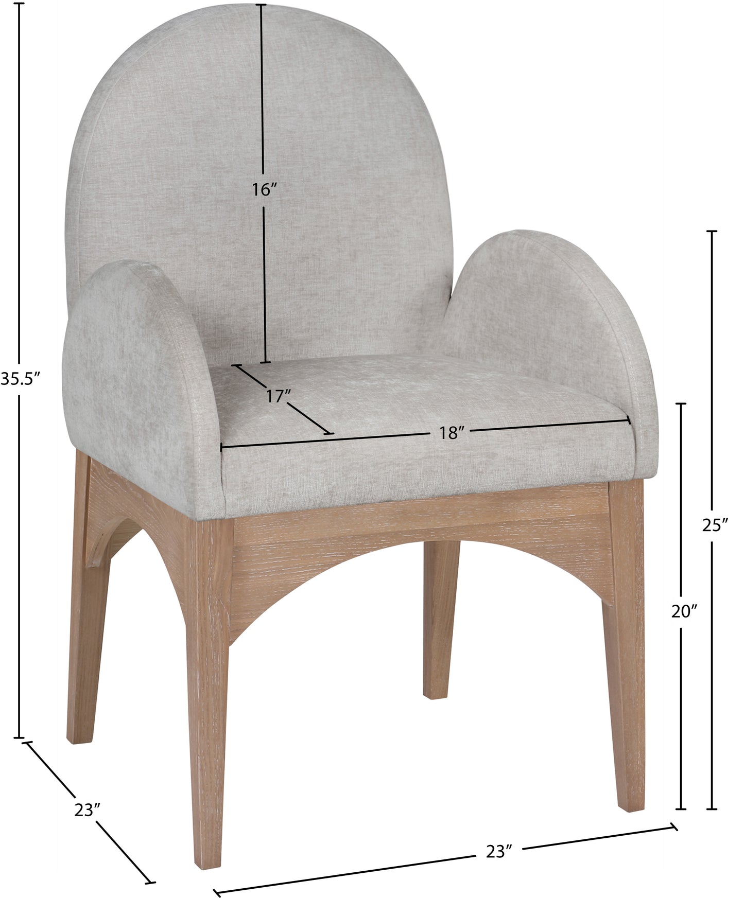 brielle grey chenille fabric dining chair ac