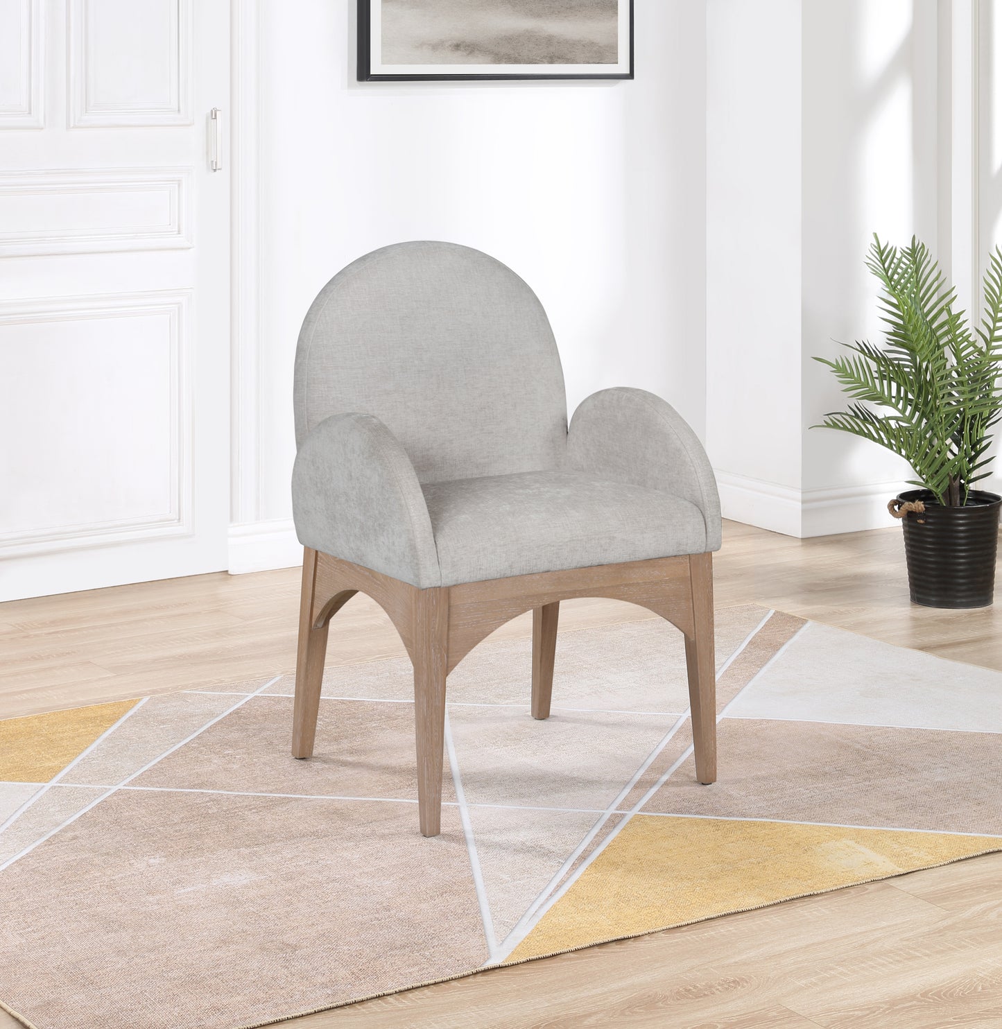 brielle grey chenille fabric dining chair ac