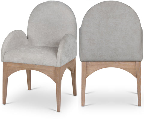 Sage Grey Chenille Fabric Upholstered Dining Arm Chair, 1 Piece